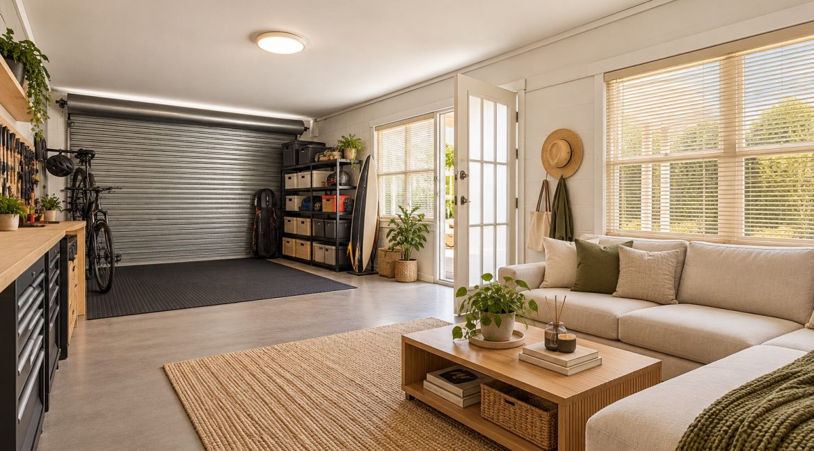 Scandinavian Garage Lounge and Workshop